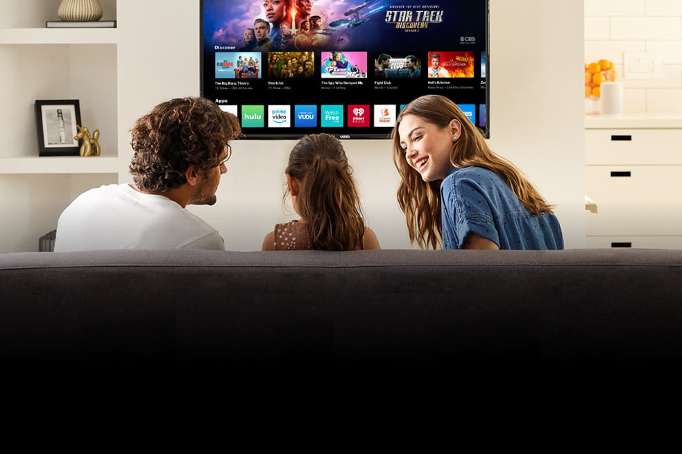 Family watching entertainment together